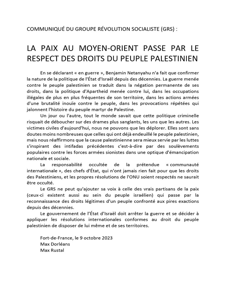 Pour La Paix Au MoyenOrient PDF