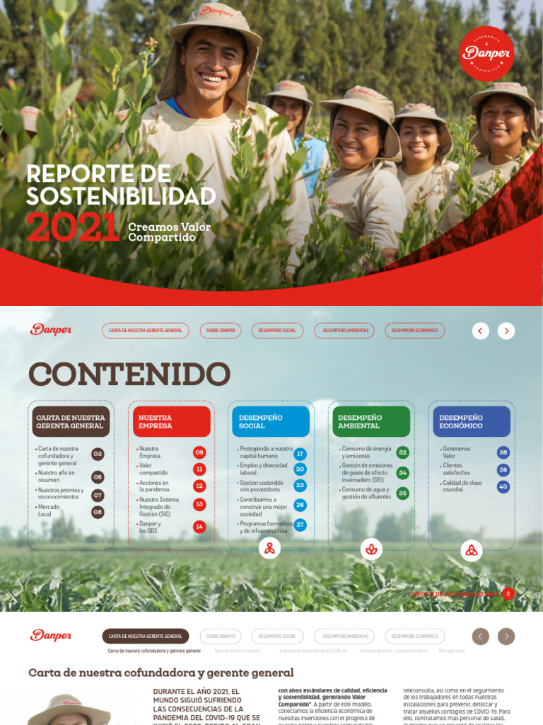 Informe de Sostenibilidad Danper 2021 | PDF | Business | Perú