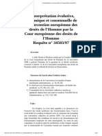 L'interprétation Consensuelle Et L'interprétation Évolutive