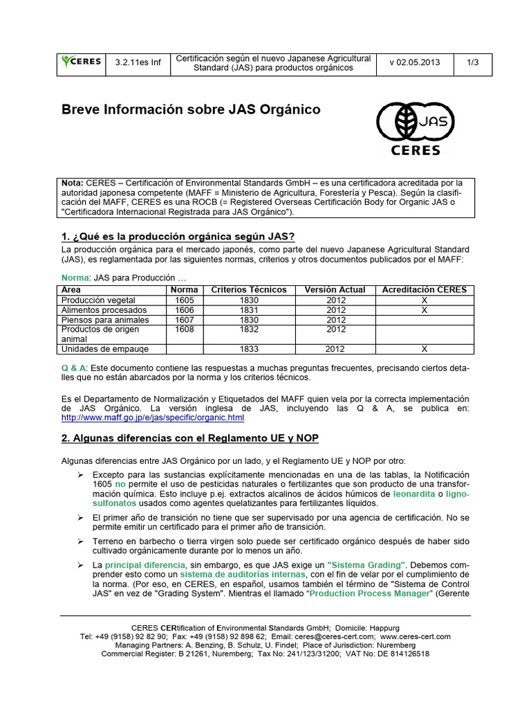 3.2.11 - Es - Breve Informacion Sobre JAS - Inf - 13 05 02 | PDF