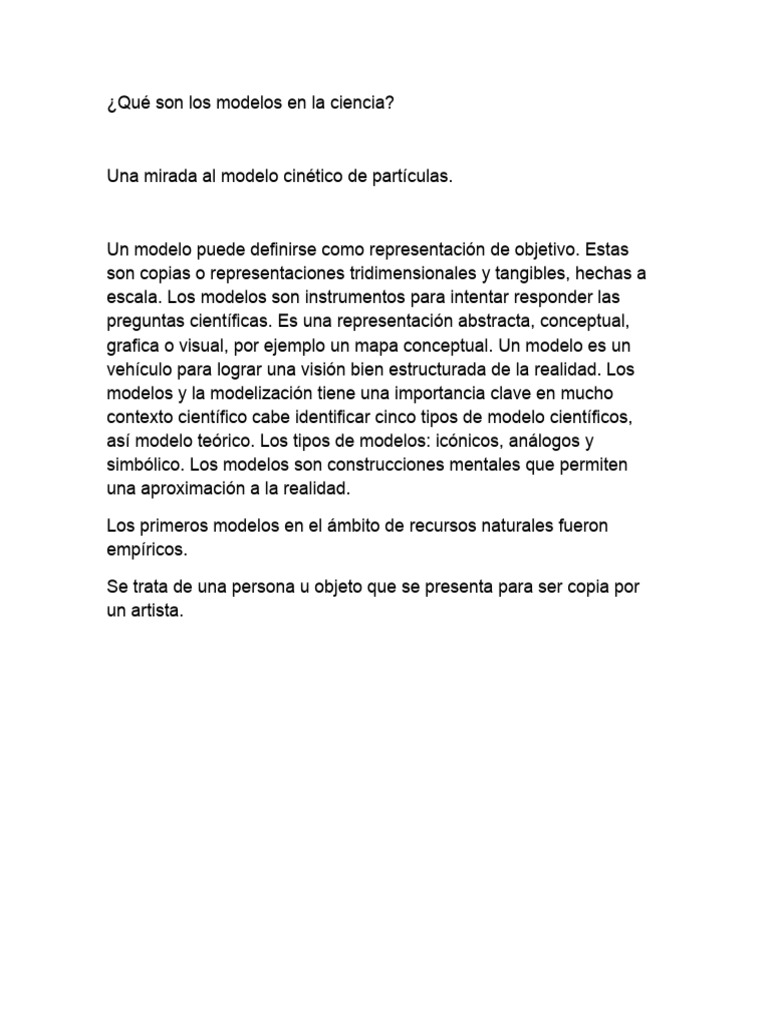 Modelos en la Ciencia: Definición y Tipos | PDF | Ciencia y matemáticas