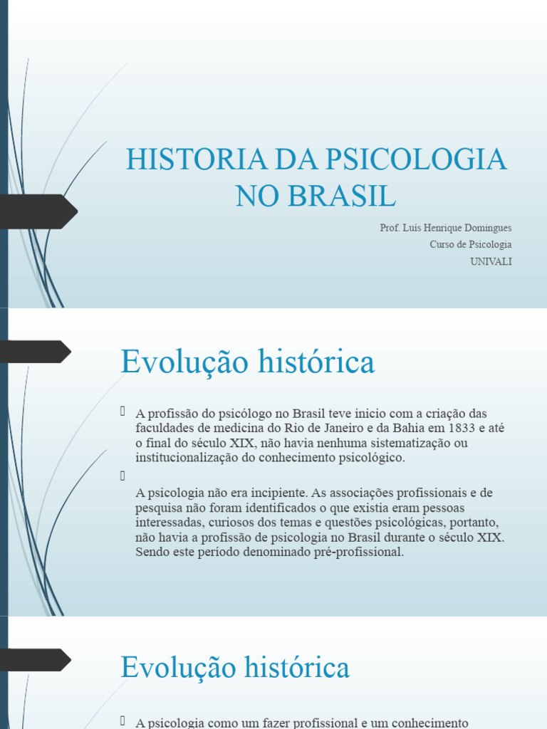Aula 03 Historia da Psicologia No Brasil | PDF