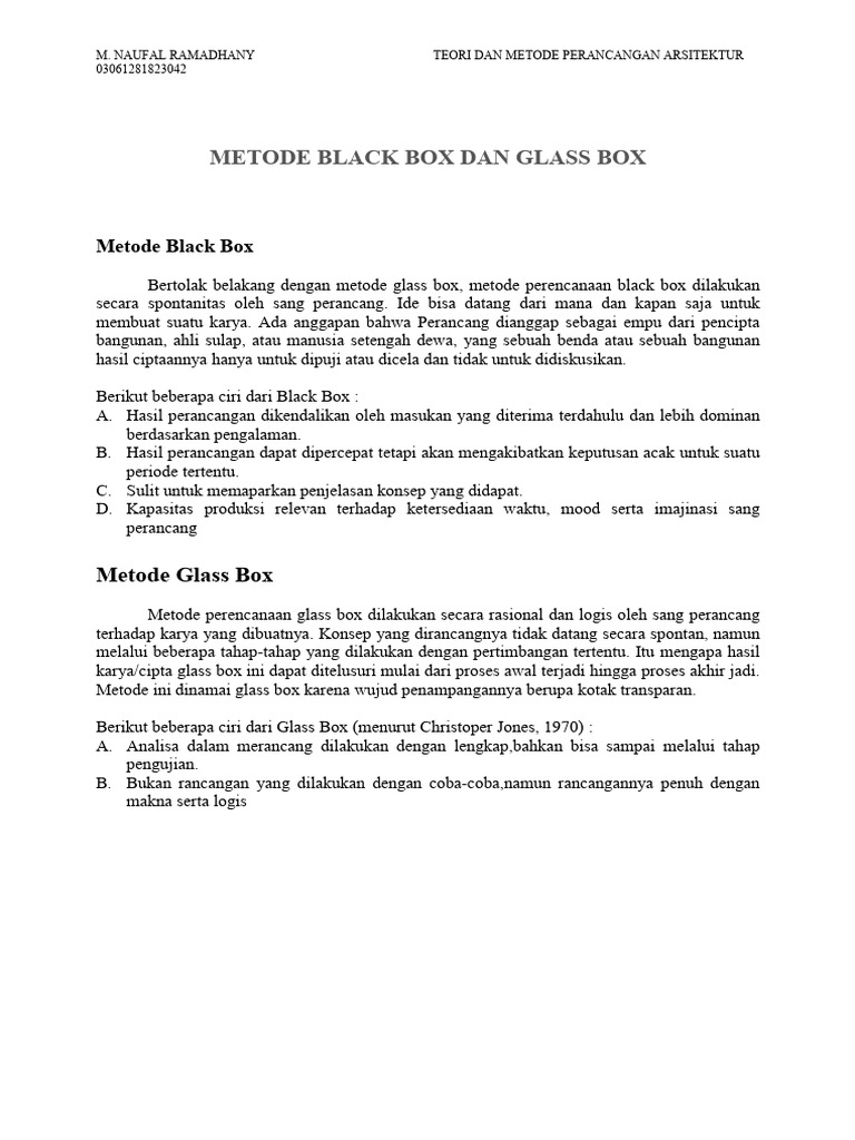 Metode Glass Box dalam Desain Arsitektur | PDF