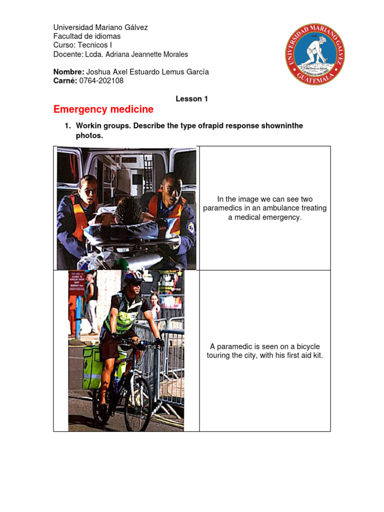 Ingles - Lesson 1 Joshua Lemus | PDF