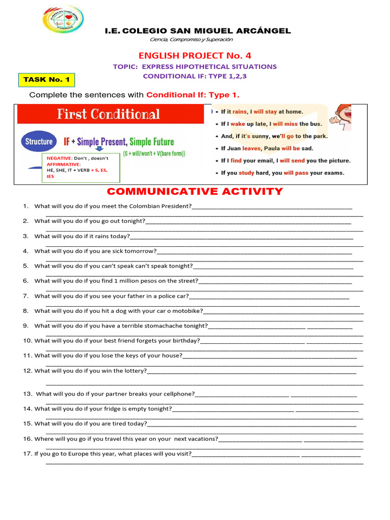 10TH Grade. Conditional If Type 1, 2,3 | PDF | Linguistics | Grammar
