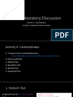 Post Laboratory Discussion For Carbohydrates and Protein Tests
