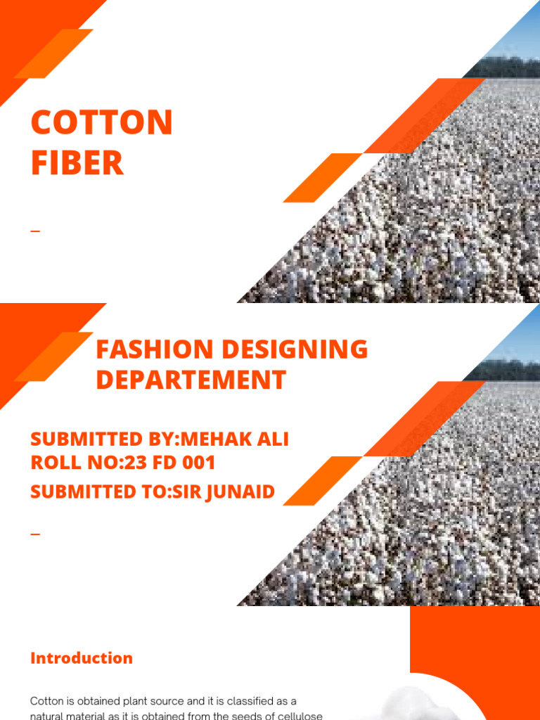 Cotton Fiber PDF Textiles Cotton