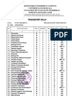 Transkrip Nilai Unsiah Fkip Bio