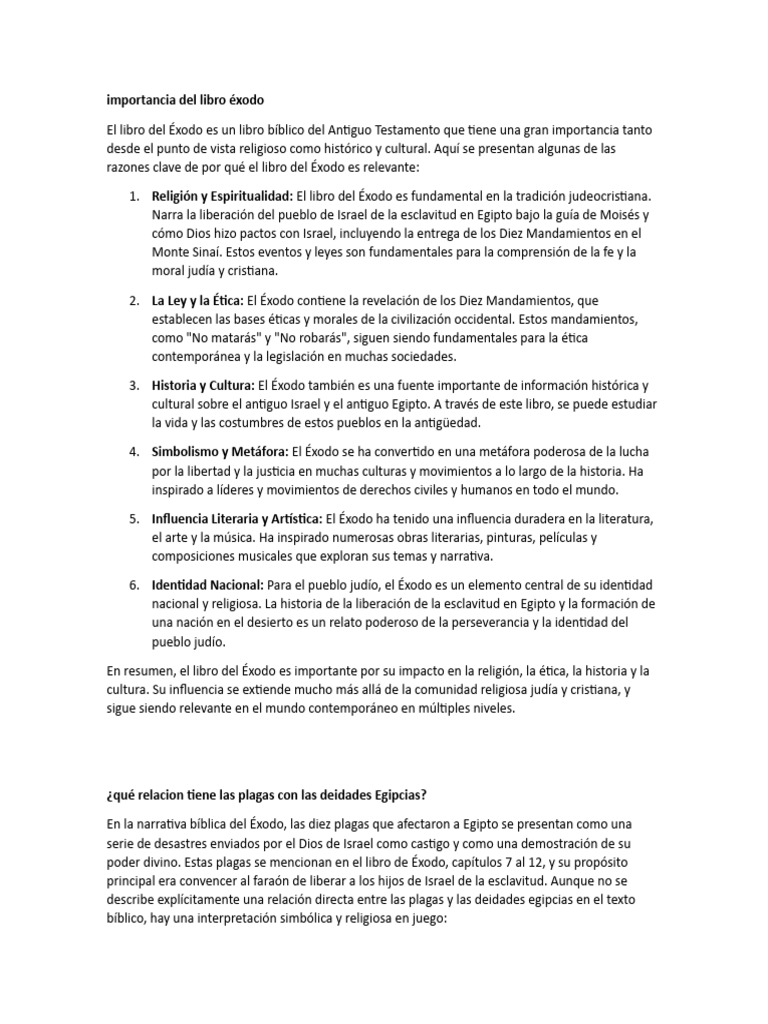 Exodo Pdf Libro Del éxodo Pascua De Resurrección