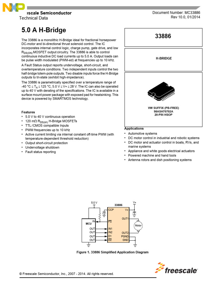 MC33886 | PDF | Electromagnetism | Computer Engineering