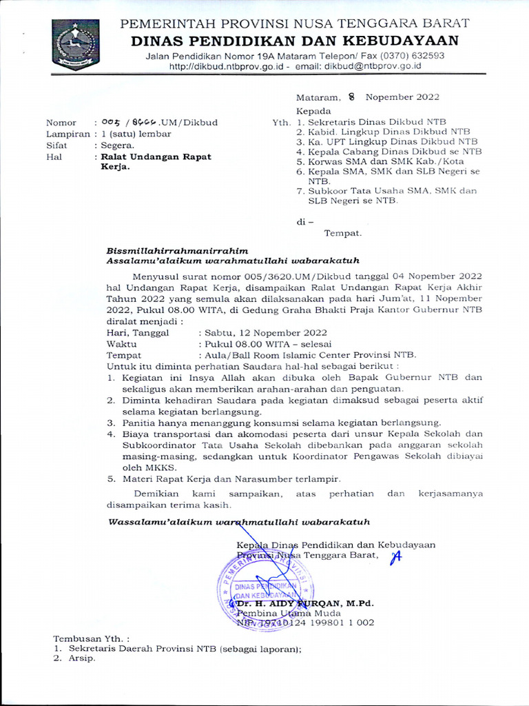 Ralat Undangan Raker | PDF
