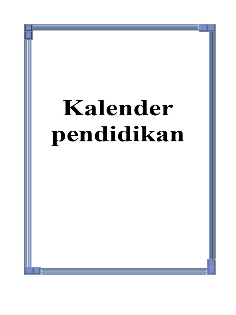 Cover Kalender Pendidikan | PDF