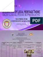 Sdo Silay Tle-Silay Local Food and Products Matrix-Contextualized