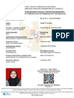 The Indonesian Health Workforce Council: Registration Certificate of Pharmacist Technician