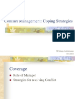 Conflict Management: Coping Strategies: M Sutapa Lakshmanan