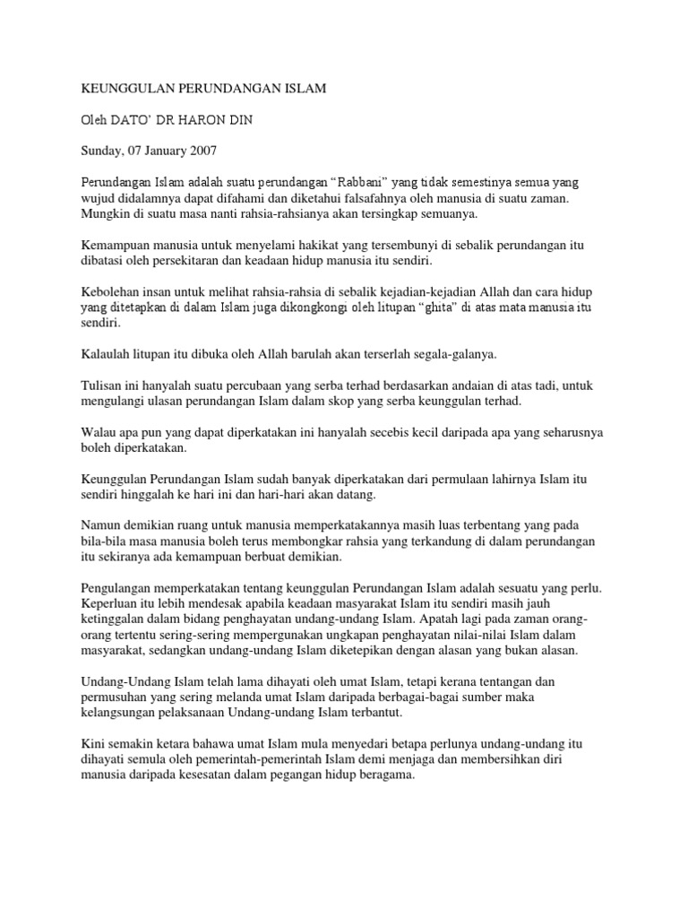 Keunggulan Perundangan Islam  PDF