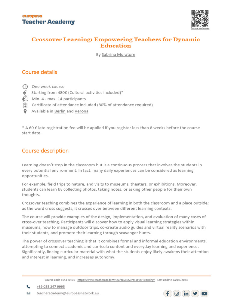 Crossover Learning Course by Europass PDF Learning Experience