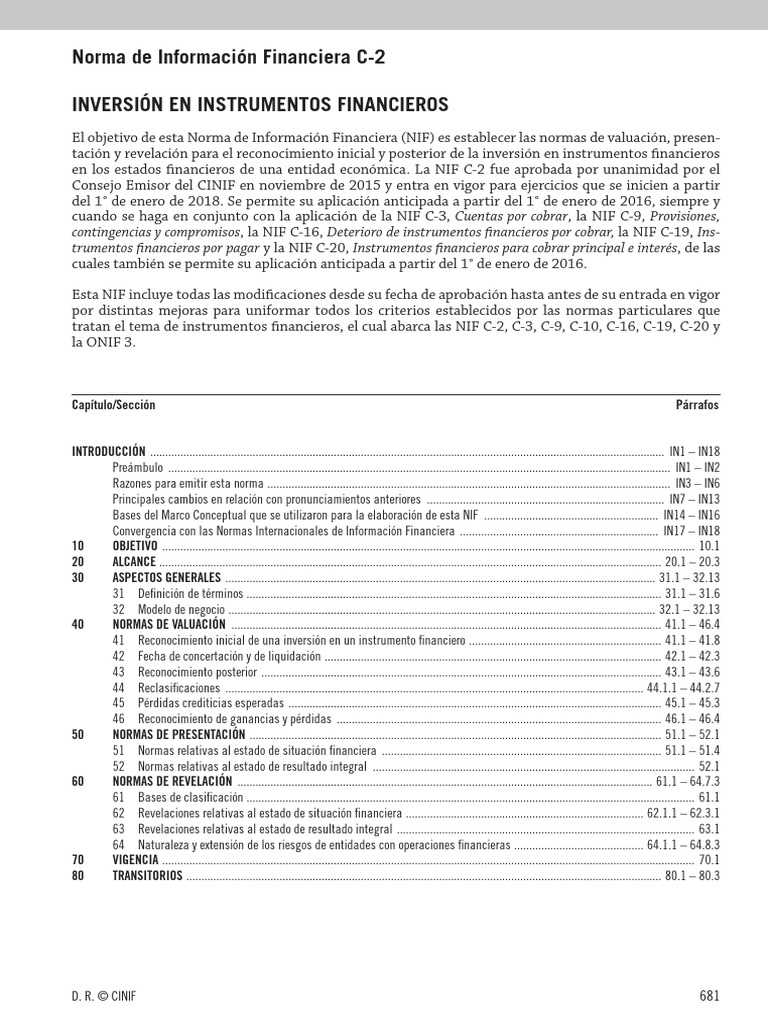 NIF C-2: Inversiones Financieras | PDF | normas internacionales de ...