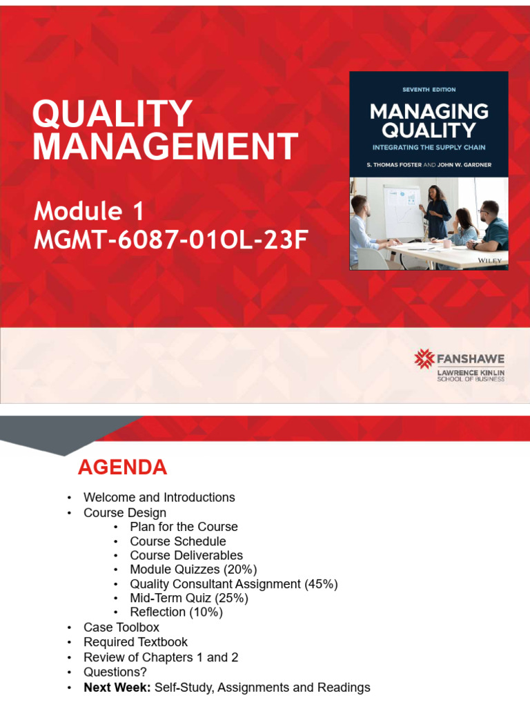 Quality Management Course Overview | PDF | Career & Growth | Business