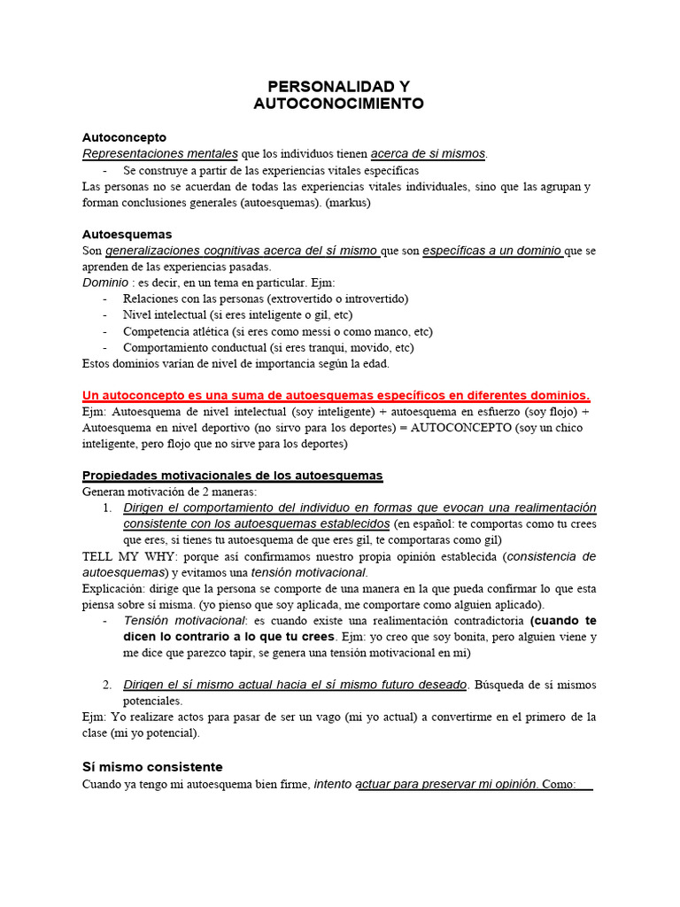 Modulo 1 Lectura 2 Personalidad Y Autoconocimiento Pdf