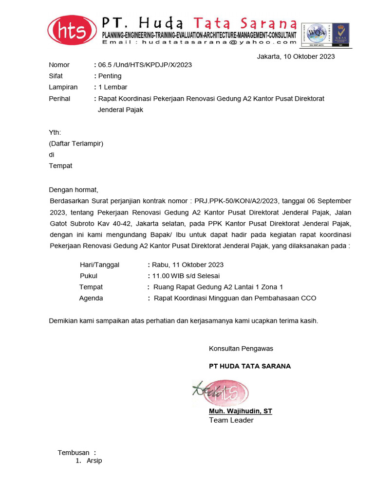 Undangan Rapat KPDJP Mig 5 | PDF