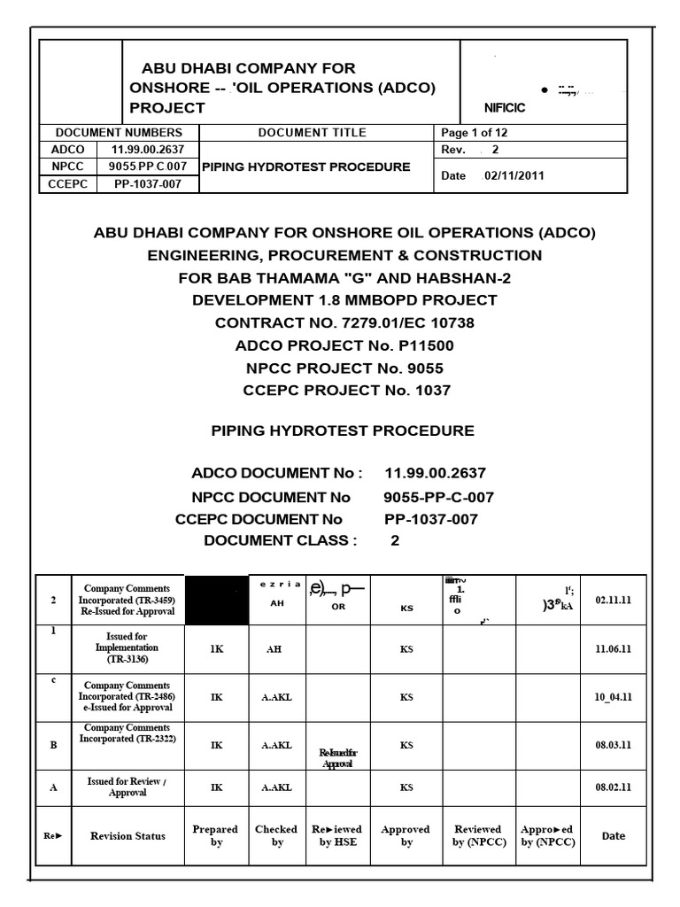 Dokumen - Tips - Piping Hydrotest Procedure | PDF