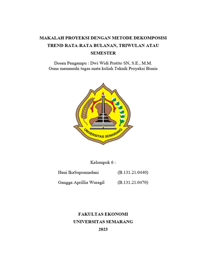 Makalah teknik proyeksi bisnis pdf