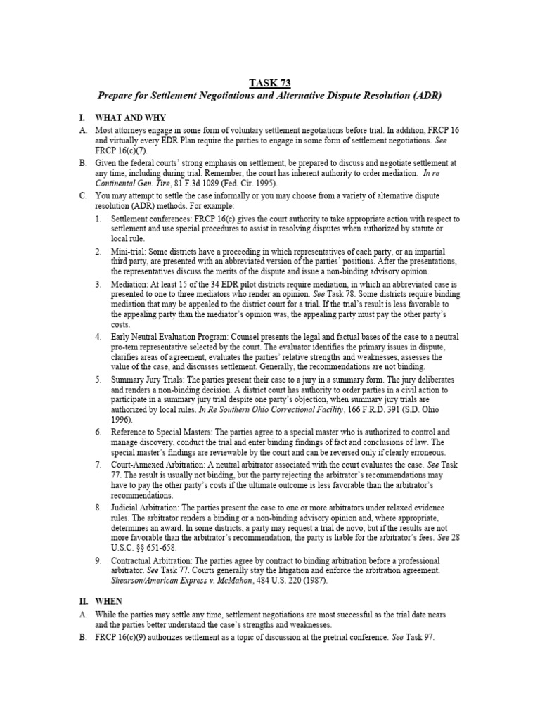 Prepare For Settlement Negotiations and ADR 2 PDF
