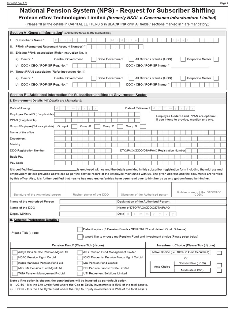 NPS Inter Sector Shifting Form 2.0 | PDF | Pension | Banks