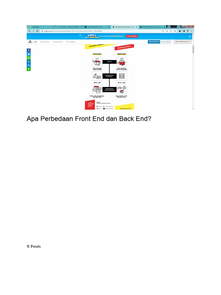 Perbedaan Front End Dan Back End Developer | PDF