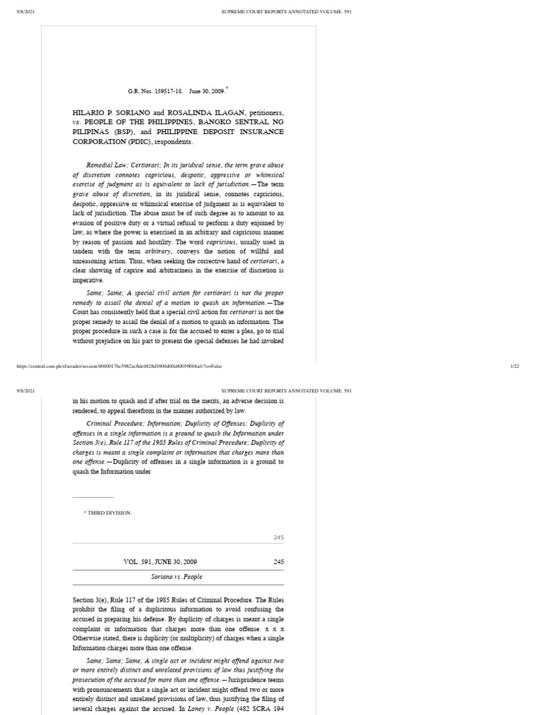 Soriano vs people pdf law