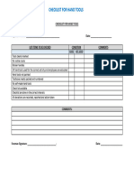 Hand Tools Checklist