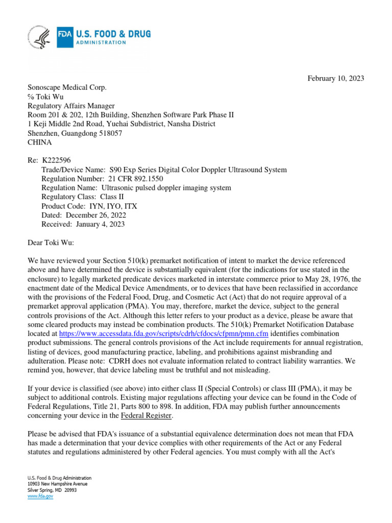 U.S. Food & Drug Administration 10903 New Hampshire Avenue Silver