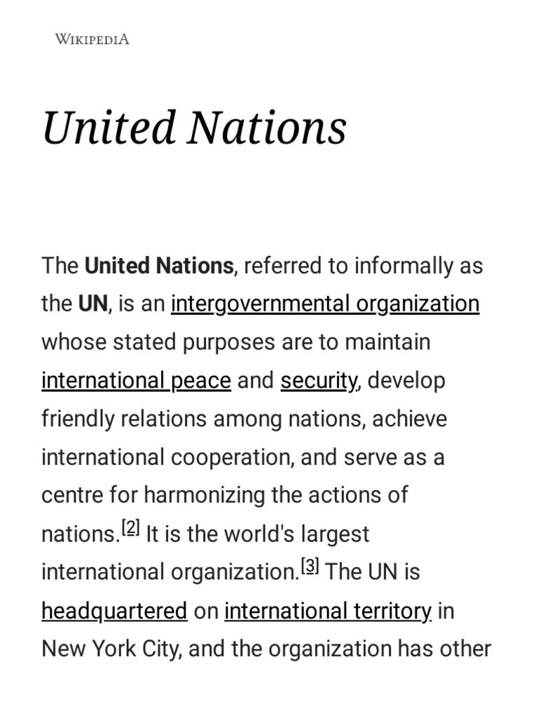 Overview of the United Nations | PDF | Politics