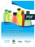 Controls On The Marketing of Food and Non-Alcoholic Beverages To Children in Thailand