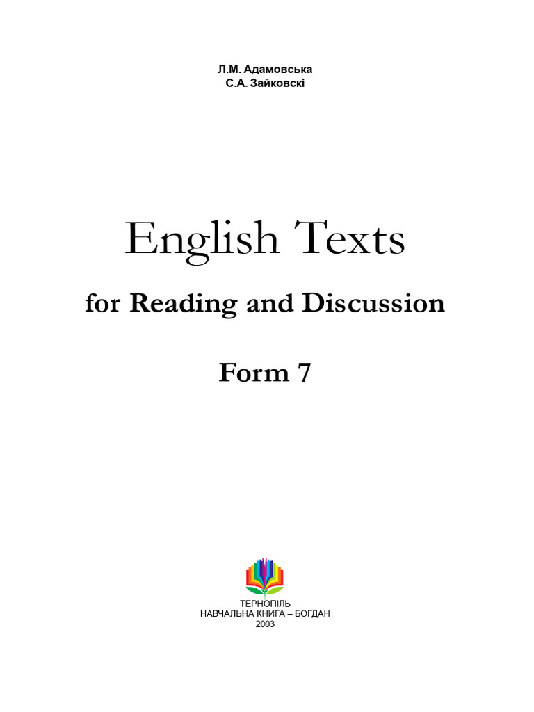 English Texts for Form 7 Reading | PDF | Fairy Tales
