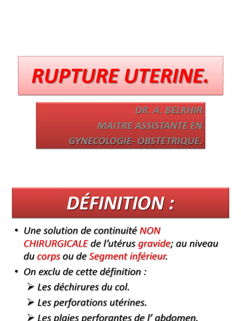 Rupture Uterine | PDF | Utérus | Spécialités médicales