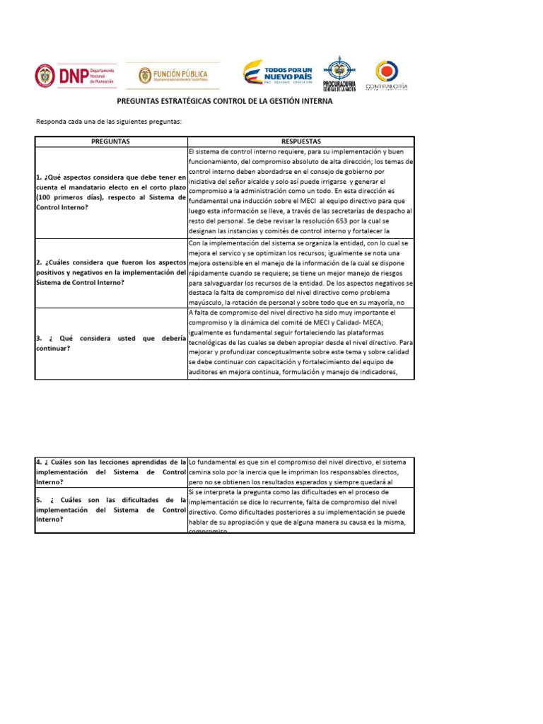 Mejora del Sistema de Control Interno | PDF | Negocios