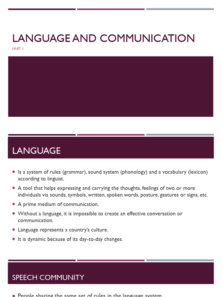 Language and Communication PDF