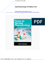 Focus On Nursing Pharmacology 7th Edition Test Bank