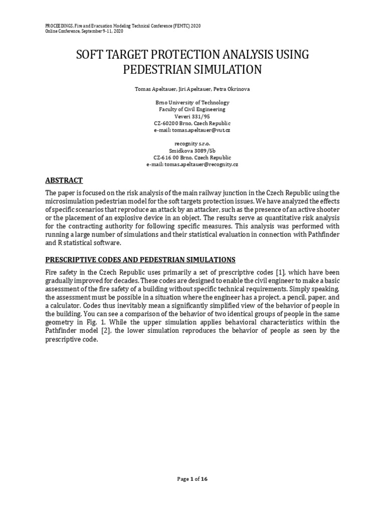Soft Target Protection via Pedestrian Simulation | PDF | Risk | Simulation