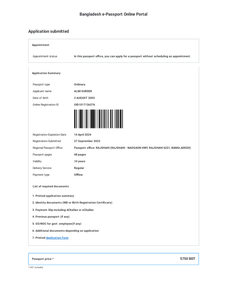 E passport online registration portal pdf