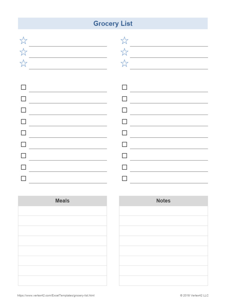 Grocery Checklist Large Print | PDF
