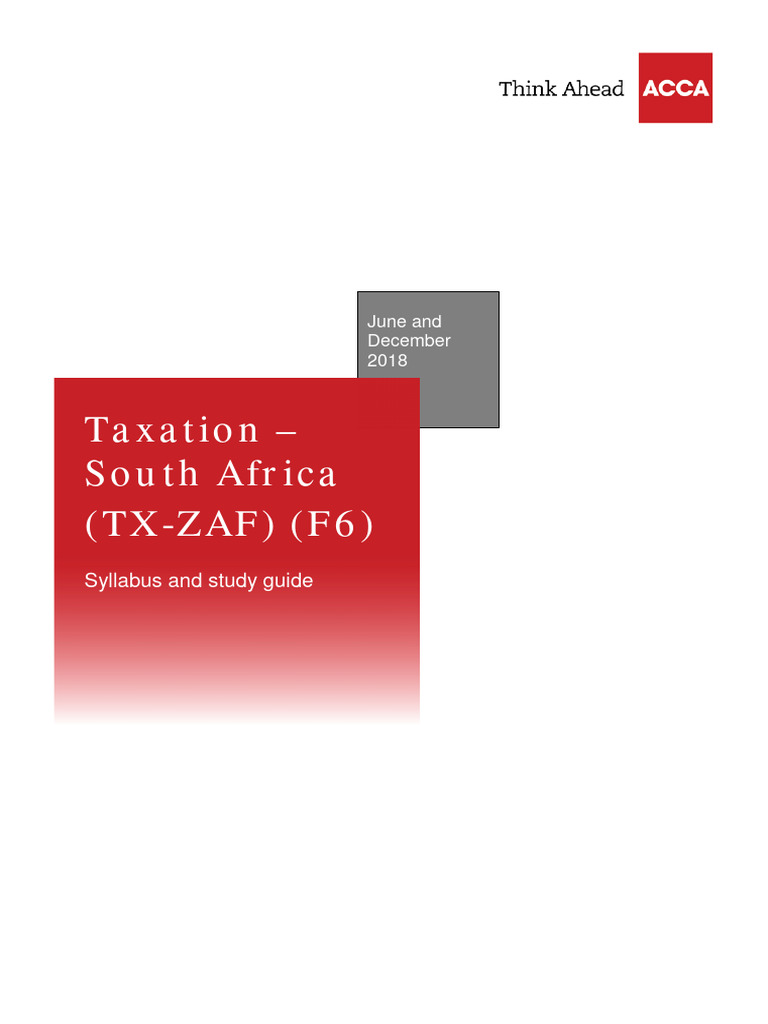 Taxation South Africa (TXZAF) (F6) SyllandSG 2018 Final With