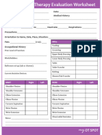 Evaluation Worksheet For Occupational Therapy My OT Spot
