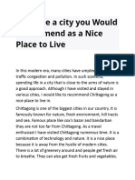 Describe A City You Would Recommend As A Nice Place To Live