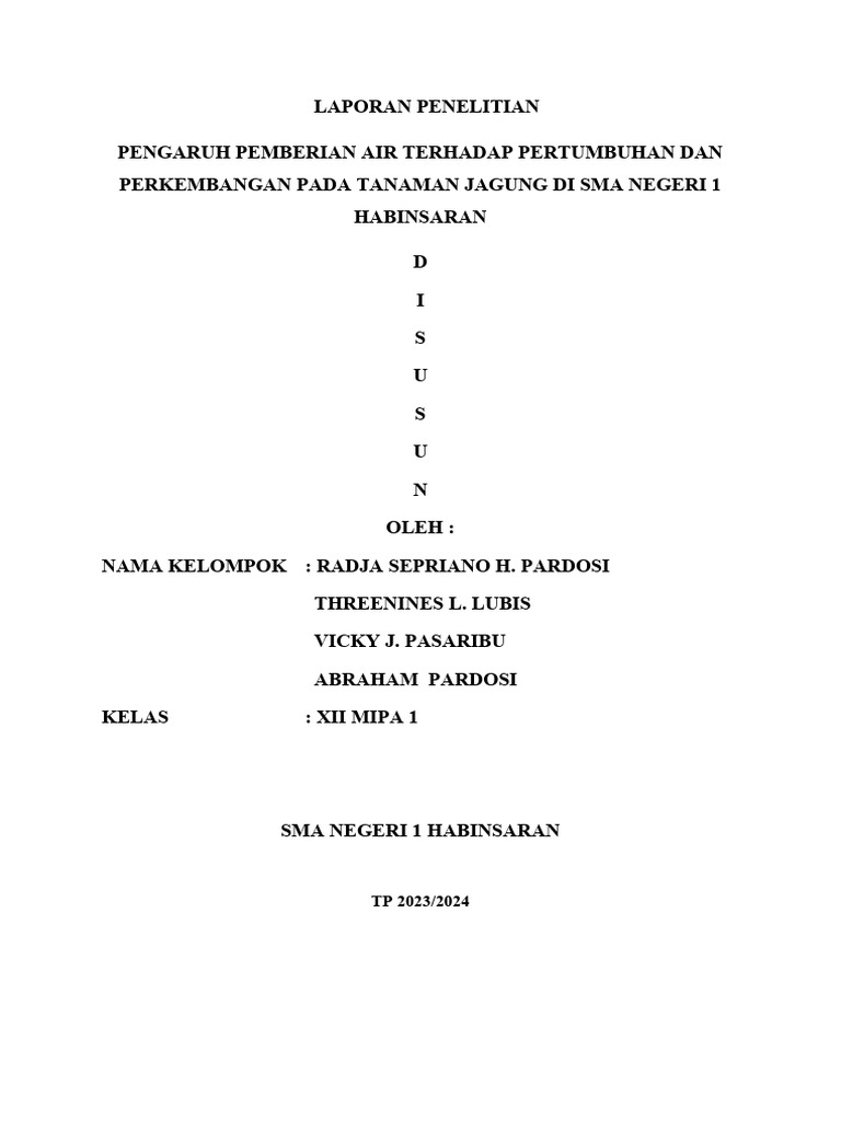 Laporan Praktikum Tanaman JagungRAJSP | PDF