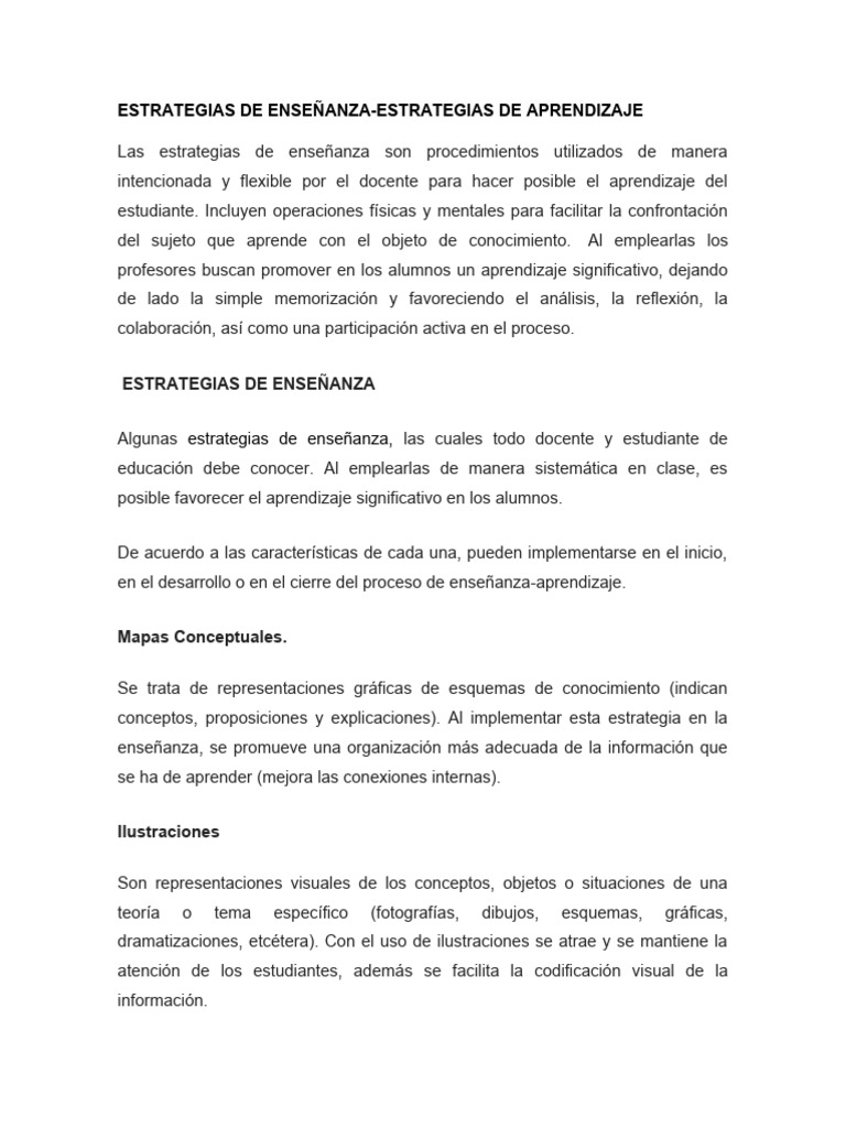 Estrategias de Enseñanza y Aprendizaje | PDF