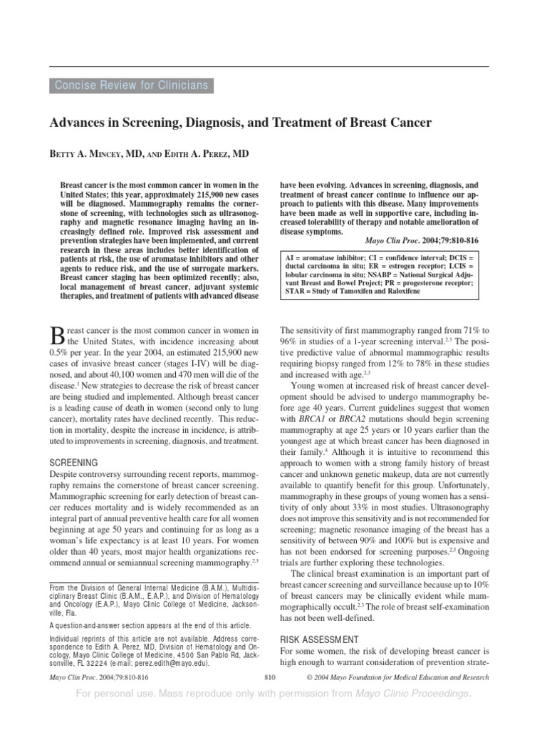 Advances in Breast Cancer Care | PDF