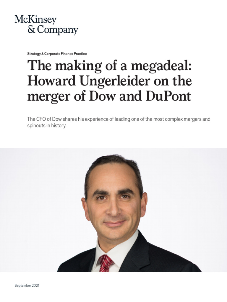 The making of a megadeal howard ungerleider on the merger of dow and